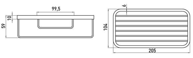 Varia-Seifenkorb-gerade_Mas Schwammkorb gerade verchromt Mass
