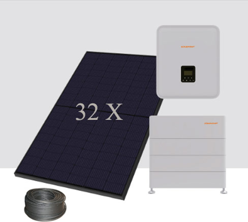 Sonnenkraft PV Set 13,6 kWp mit Speicher und Hybrid WR