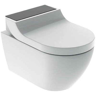 146-290-SJ-1 Geberit AquaClean Tuma Comfort Dusch Komplettset Wand WC mit Duschsitz schwarz/Glas 146.290