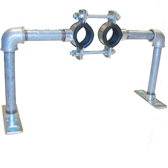 Austroflex Fixpunktschelle für  Fernwärmeleitung Doppelrohr 2x50 mm