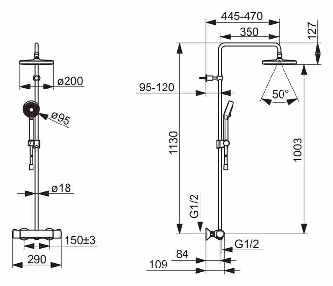 Hansa-Micra-Duschsystem-mit-Thermostat2 Hansa Micra Duschsystem mit Thermostat Maßskizze