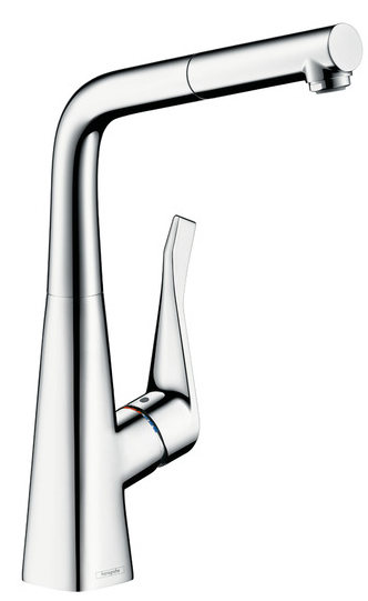 14821000_0 Hansgrohe Metris Select Spültisch Einhandmischer mit Ausziehauslauf, verchromt 14821