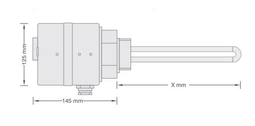 Smartfox-Heizstab-3-kW-Abmessungen SmartFox Einbauheizung 6/4" 3 kW 230 V