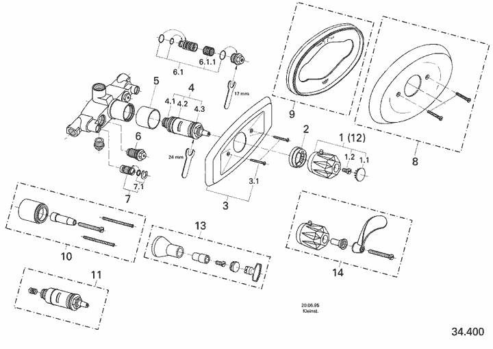 Grohterm-34400 Grohe Ersatzteilliste 34400