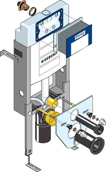 Huter-1010-WC-Montagegestell Huter WC Montagegestell mit Unterputzspülkasten für Vormauerung 1010