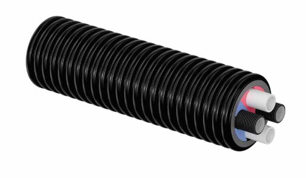 Uponor-1093894-Fernw-rmerohr-mit-Leerrohr Uponor Fernwärmerohr Twin HP 2x40x3,7 + 2x32x2,9 mm