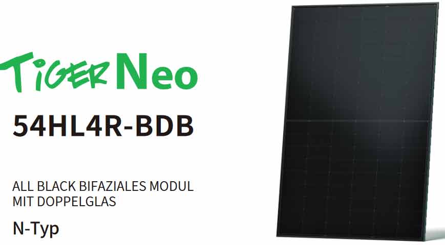 Jinko JKM435N-54HL4R-BDB PV Modul Glas-Glas black bifazial 