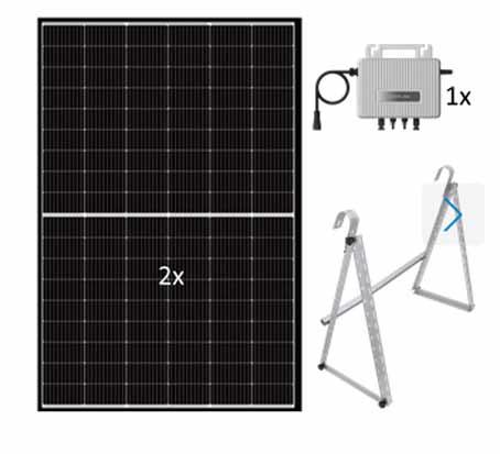 Thornova Balkonkraftwerk 800 Watt m. Aufhängung und Wechselrichter