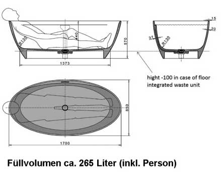 Freistehende-Badewanne-Round Freistehende Badewanne,freistehend, Mineralgußwanne