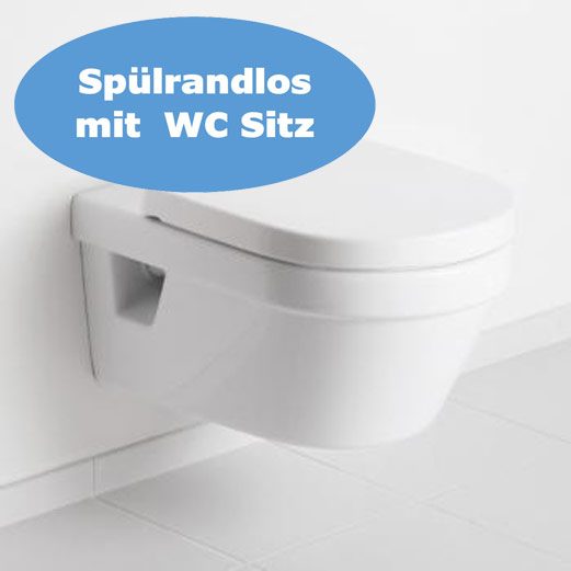 Wand-WC-Set-5684 Villeroy & Boch Wand-WC-Set Omnia mit WC-Sitzbrett, 5684 Ceramicplus