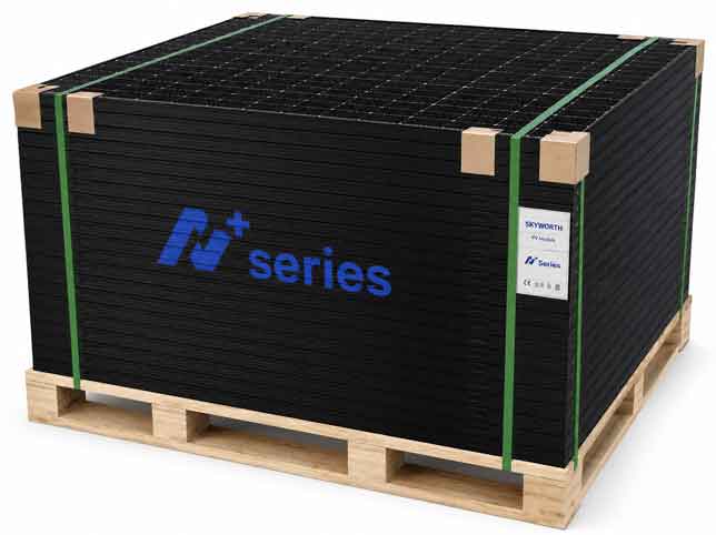 Skyworth Photovoltaikmodul 450Wp Doppelgas, Full Black Skyworth_PV_Modul_Palette