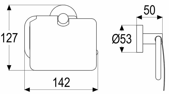 Una-Rollenhalter-mit-Deckel-Mass Una Rollenhalter mit Deckel chrom Maßblatt