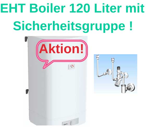 Austria Email Boiler EHT 120 mit Boiler Anschlussgruppe 