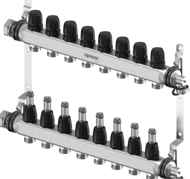 Uponor Smart S- FBHZG Verteiler 8 Heizkreise