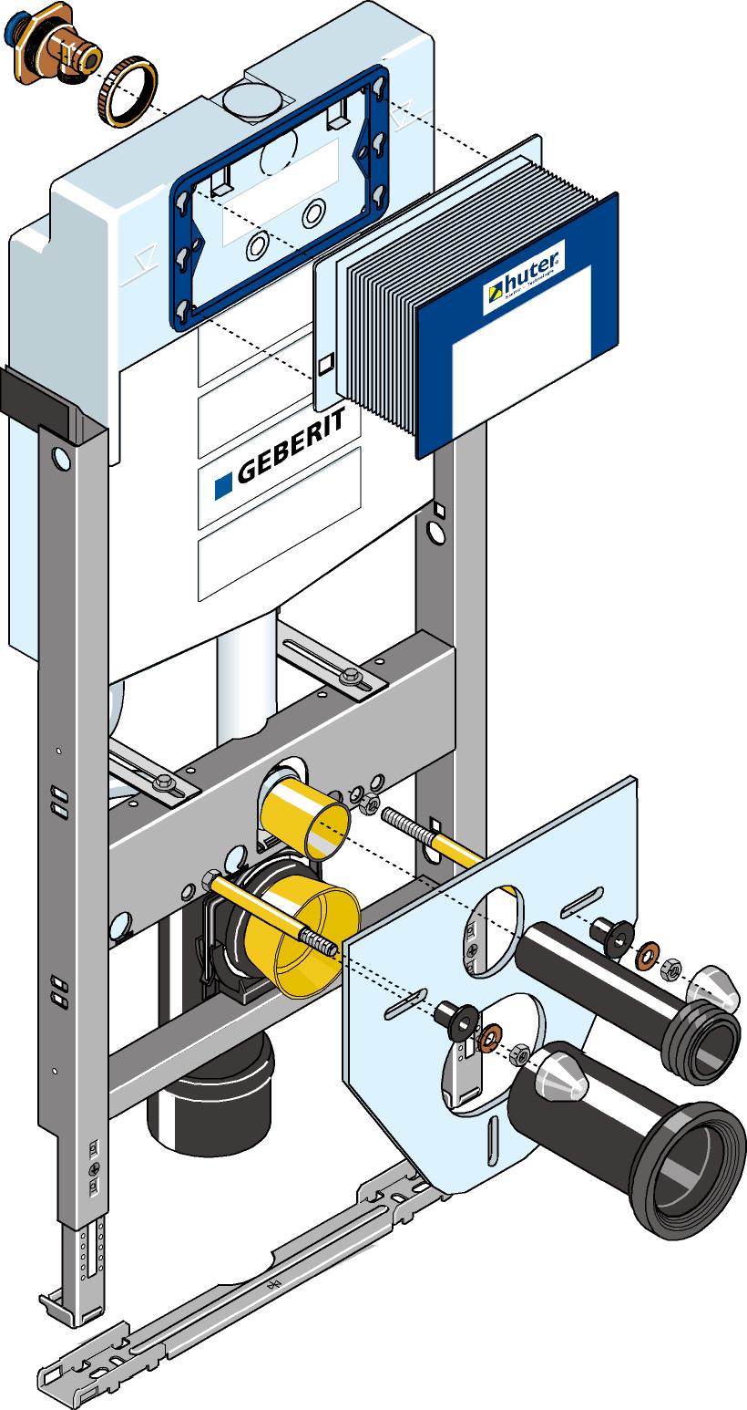 1020 Huter 1020-G Montageelement mit Unterputzspülkasten für Leichtbau