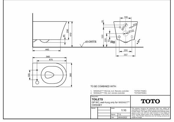 TOTO Dusch-WCWASHLET RG Lite mit WC GP TOTO Dusch-WCWASHLET RG Lite mit WC GP