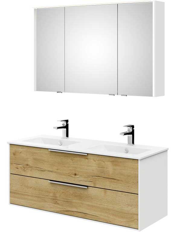 Artiqua Badmöbel Premium WT Set mit Led Spiegelschrank 1210 mm 