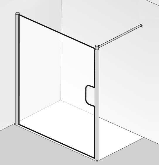HSK-Exclusiv-Walk-IN-Easy HSK Walk In Easy 1200 mm silber matt,  ESG Glas hell