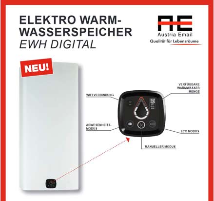 Austria Email EWH Digital 80 Elektrohängespeicher Beschreibung