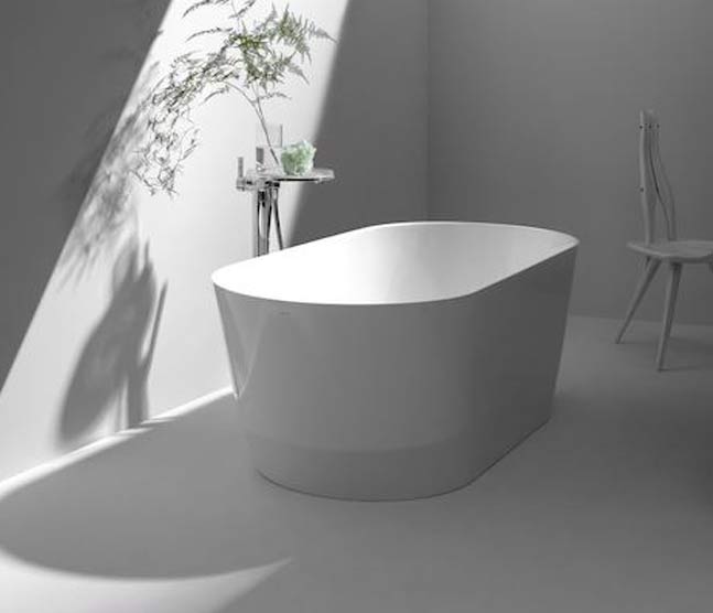 Laufen-Badewanne-Pro-aus-Marbond Laufen Pro Badewanne freistehend 1500 mm eingebaut