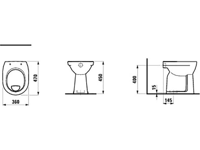 Laufen-2595-7-Stand-WC-Mass Laufen Pro Stand WC Flach erhöht 2595.7 Maß
