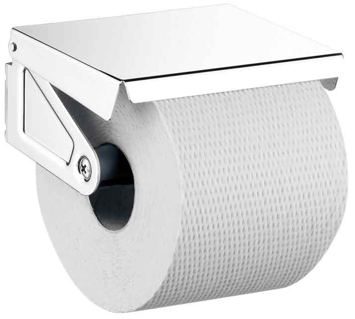 Varia-Rollenhalter-mit-Deck Toilettenpapier Rollenhalter mit Deckel, chrom