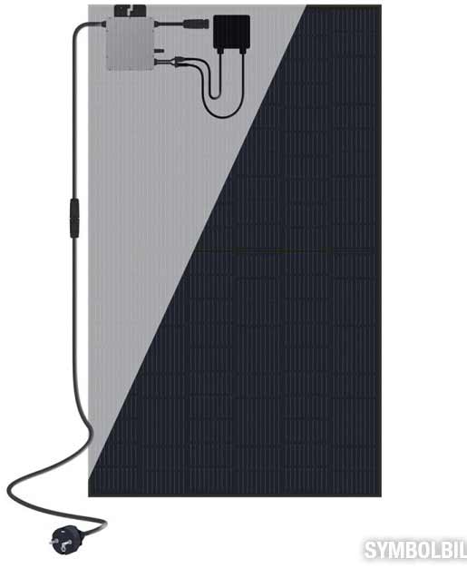 SONNENKRAFT Balkonkraftwerkset 800 W mit zwei Module und Schukokabel Balkonkraftwerkset Kioto 800 Watt Ansicht frontal