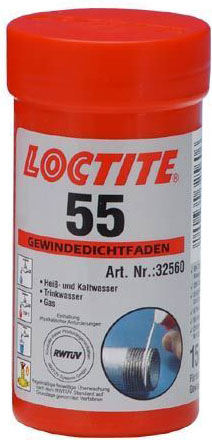 LOC55_0 Loctite 55 Dichtband für Gewinde für Kalt und Warmwasser sanitär (Trinkwasser!)