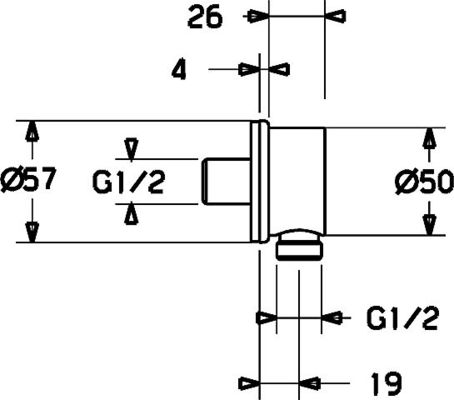 4425_1 Hansa Wandanschlussbogen verchromt DN15 (1/2")