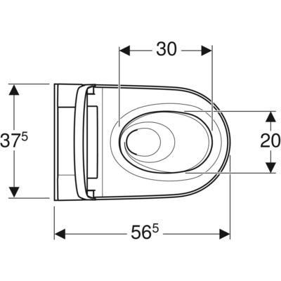 Geberit-14622011_Abmessungen-1 Geberit AquaClean Sela 146.220 Ansicht von oben mit Abmessungen