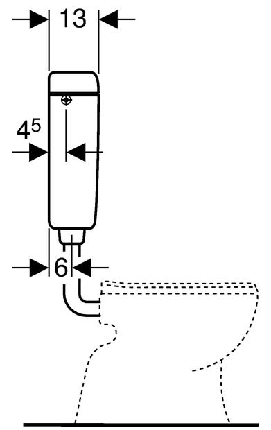 G127000_22vAXhrCgb3ugh Geberit Aufputzspülkasten Start/Stopp 127000 weiss Maß