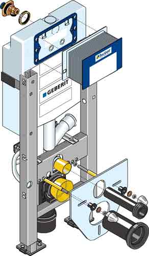 Huter-WC-Gestell-1027 Huter Wand WC Gestell für verlängertes WC 1027