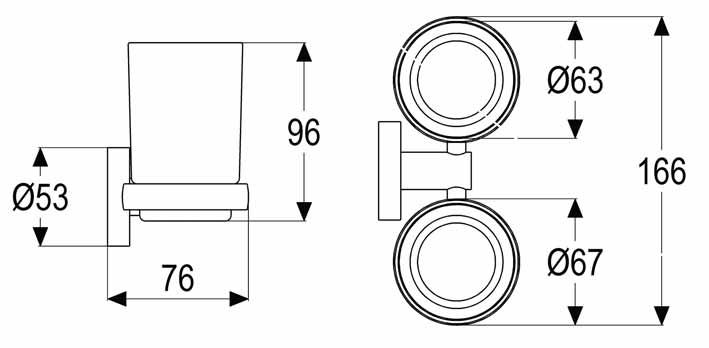 Una-Doppelglashalter_Mass Doppelglashalter mit Kristallglas Abmaße