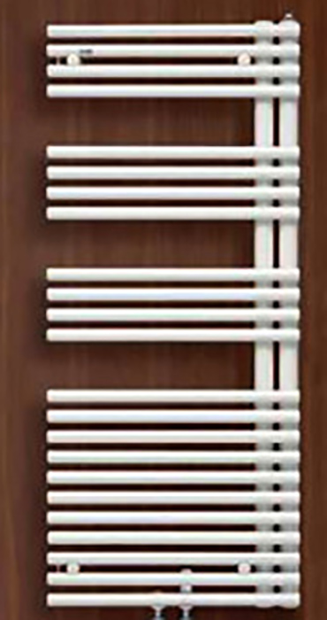 zelfal12050mwSYM_2 Zehnder Design-HK Forma Asym 1161x496mm mit Mittelanschluss Ausführung links RAL 9016