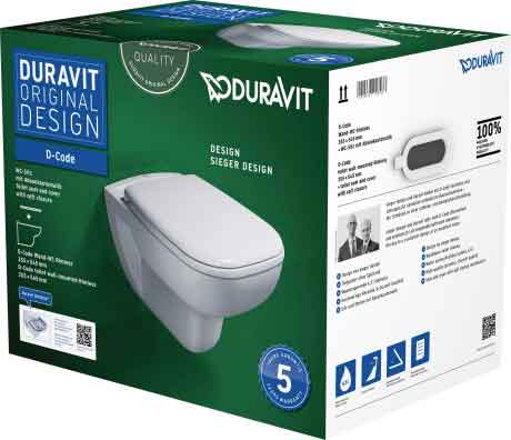 Duravit-D-Code-Rimless-Wand-WC-Set Duravit Wand WC Set D Code rimless