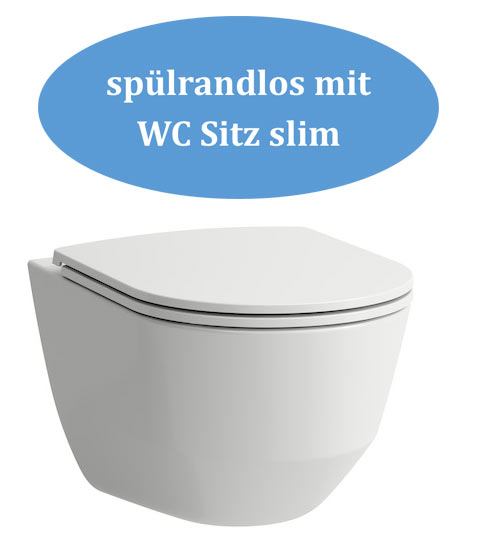 Laufen-2096-6-Set Laufen Wand WC Set Pro spülrandlos mit WC Sitz slim und Montageband