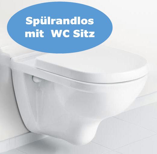 Villeroy & Boch WandWCSet O.novo mit "Ceramicplus" mit WC Sitzbrett